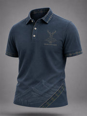 Men's Scottish Plaid Print Casual Polo