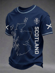 Men's Scotland Art Printed Short Sleeve T-shirt
