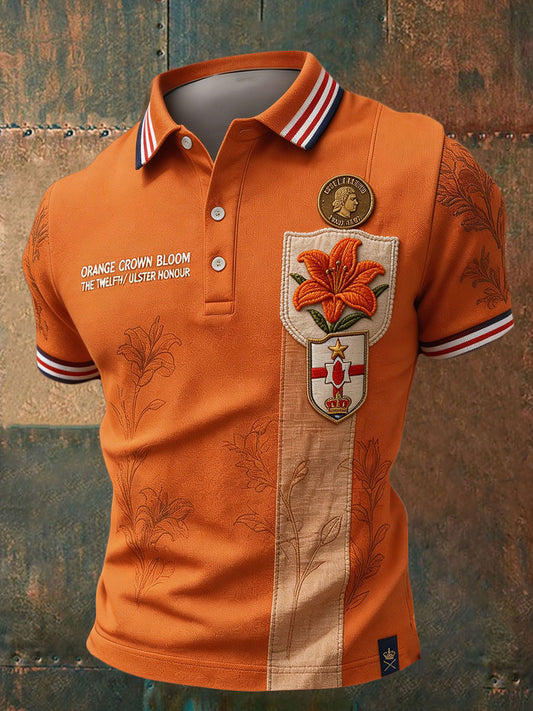 Men's 14 July Orangemens Day FDloral Art Printed Casual Tops
