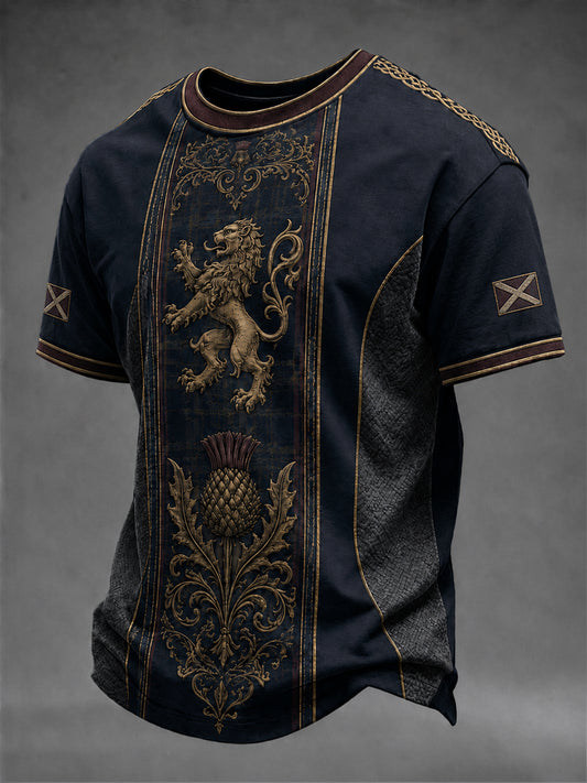Men's Scotland Art Printed Short Sleeve T-shirt
