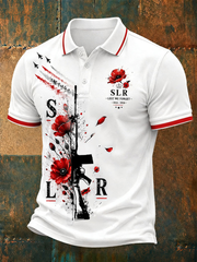 Men's SLR Lest We Forget Printed  polo shirt