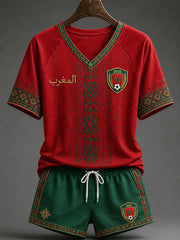 Women's 2026 Morocco Football V-Neck T-Shirts