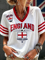 Women's UK Football Lover England Printed short-sleeved T-shirt