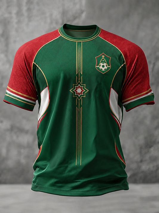 Men's Morocco Football Printed short sleeve t-shirt