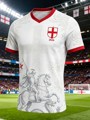 Men's UK Football Lover England Printed V-neck T-shirt