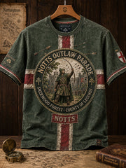 Men's Outlaw of Nottingham Day Robin Hood Art Printed T-shirt