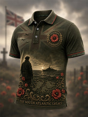 Men's British Veterans Memorial Print Casual Polo