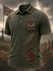 Men's British Veterans Memorial Print Casual Polo