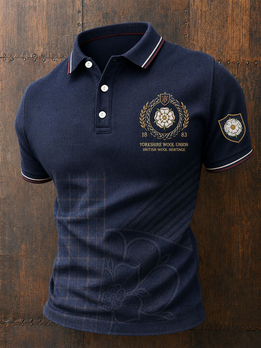 Men's Yorkshire White Roses Art Printed Casual Tops