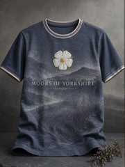 Unisex Yorkshire Pride White Roses Art Printed T-shirt