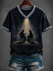 Women's Glen Memory Printed V-neck T-shirt