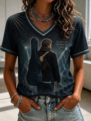 Women's Glen Memory Printed V-neck T-shirt