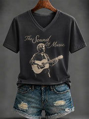 Women's Glen Memory Printed V-neck T-shirt
