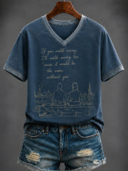 Women's Glen Memory Printed V-neck T-shirt