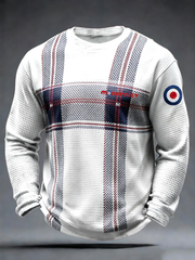 Men's Mods Culture UK Music Lover Business Style Printed Waffle Long Sleeve T-Shirt