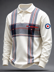 Men's Mods Culture UK Music Lover Business Style Printed long sleeve polo