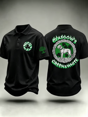 Men's GLASGOW GREEN & WHITE polo shirt