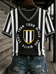Women's Football Printed V-neck T-shirt