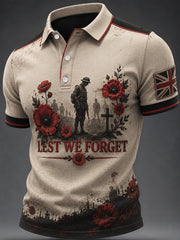Men's Remembrance Day Print Casual Top