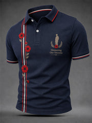 Men's British Veterans Memorial Print Casual Polo