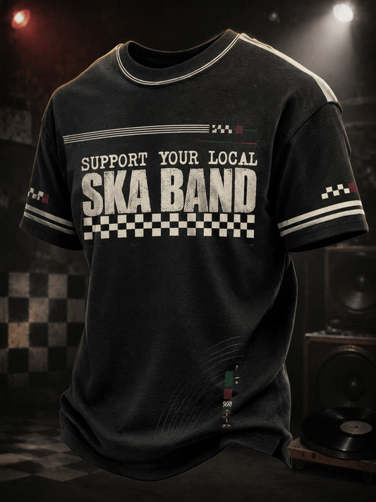 Men's Ska Revival Style Printed T-shirt