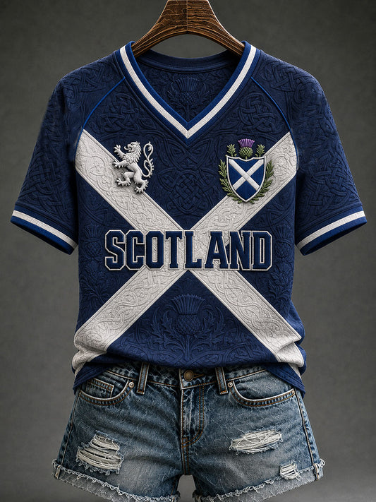 Women's St Andrew's Day Print V-neck T-shirt