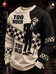 Men's Ska Revival Style Printed Waffle Long Sleeve T-Shirt