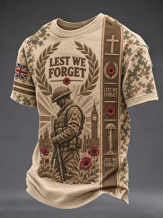 Men's Remembrance Day Lest We Forget Short Sleeves T-shirt