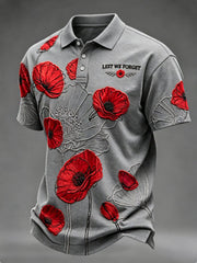 Men's Remembrance Day Lest We Forget polo shirt