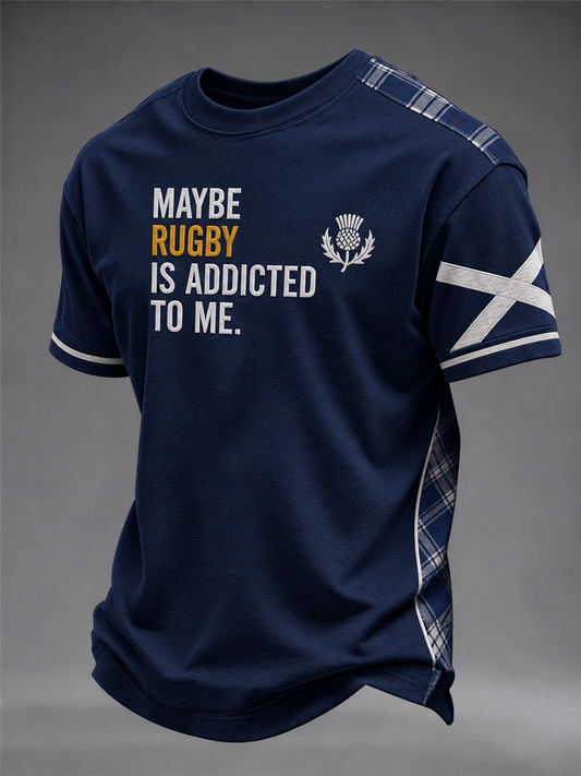 Men's Scottish rugby print short sleeves t-shirt