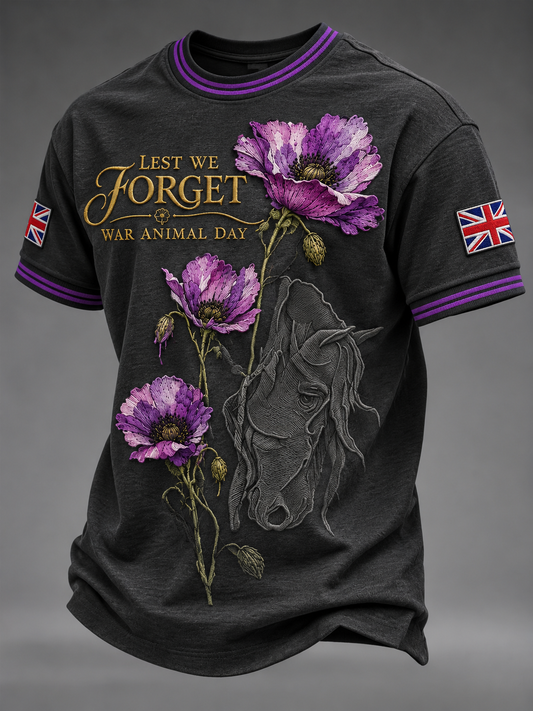 Men's Remembering The Animals Of War Short Sleeves T-shirt