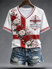 Women's England Rugby Lover Printed short-sleeved T-shirt