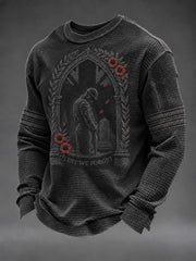 Men's Lest We Forget Printed Waffle Long Sleeve T-Shirt