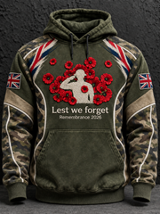 Men's Remembrance Day Lest We Forget Oversized Hoodie