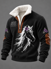 Men's Remembering The Animals Of War Plush Stand Collar Shirt