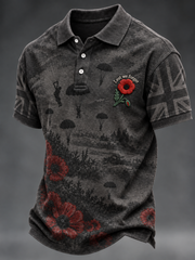Men's Remembrance Day Lest We Forget polo shirt