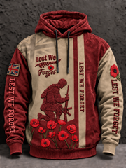 Men's Remembrance Day Lest We Forget Oversized  Hoodie