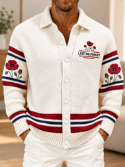 Men's Remembrance Day Vintage British Welsh Patterned Imitation Sweater