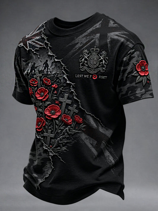 Men's Remembrance Day Lest We Forget Short Sleeves T-shirt