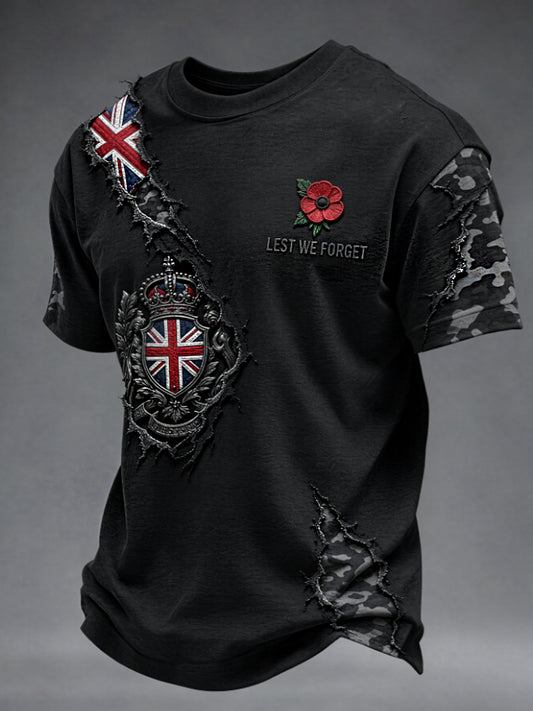Men's Remembrance Day Lest We Forget Short Sleeves T-shirt
