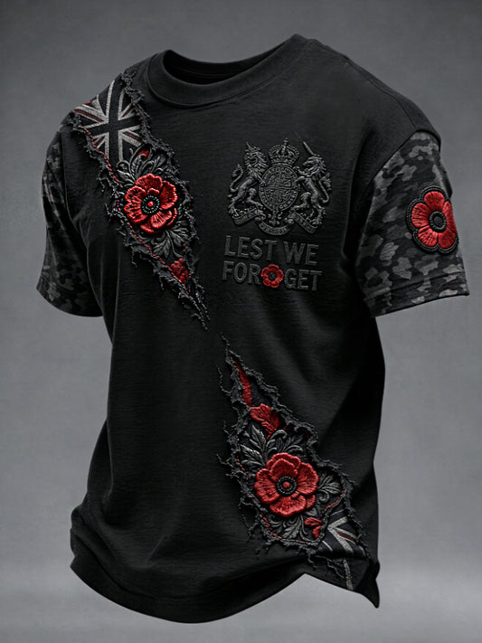 Men's Remembrance Day Lest We Forget Short Sleeves T-shirt