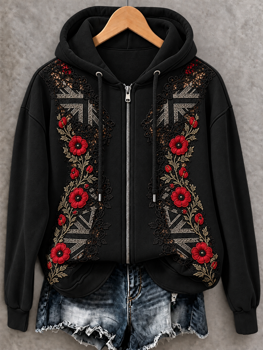 Women's Remembrance Day Zip-Up Hoodie