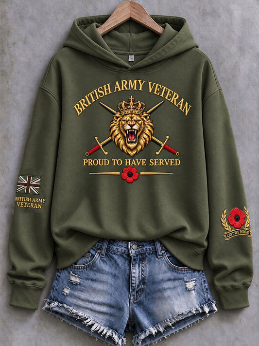 Women's British Army Veteran Print Regular Sweatshirt