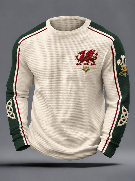 Men's Welsh Dragon Waffle Top