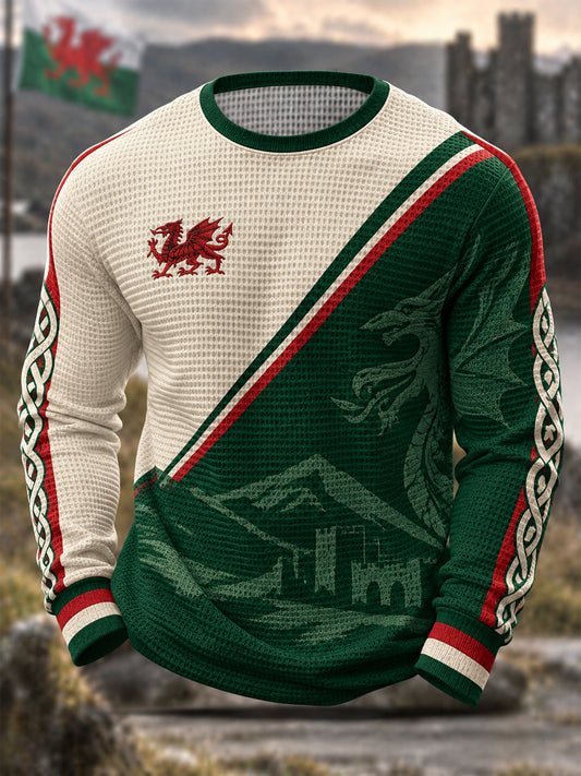 Men's Welsh Dragon Waffle Top