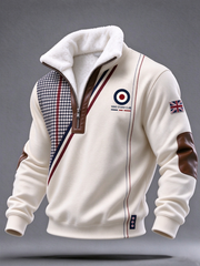 Men's UK Music Lover Mods Art Printed Plush Stand Collar Shirt