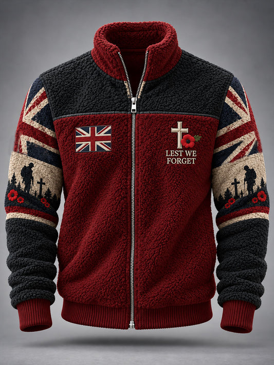 Men's Lest We Forget Print Flannel Jacket