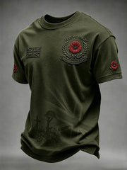 Men's Lest We Forget Printed Short Sleeves T-shirt