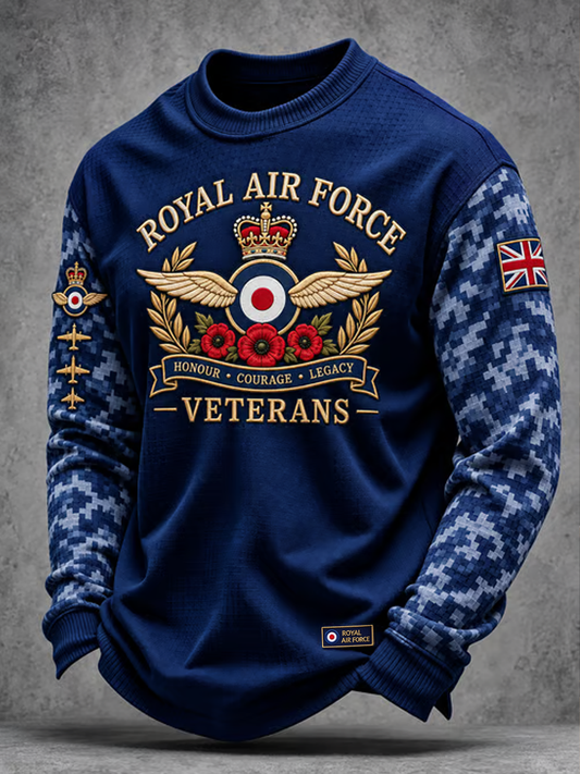 Men's British Veteran Printed Waffle Sweatshirt