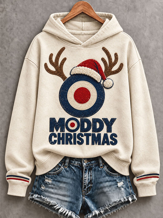 Women's UK Music Lover Christmas Art Printed Sweatshirt